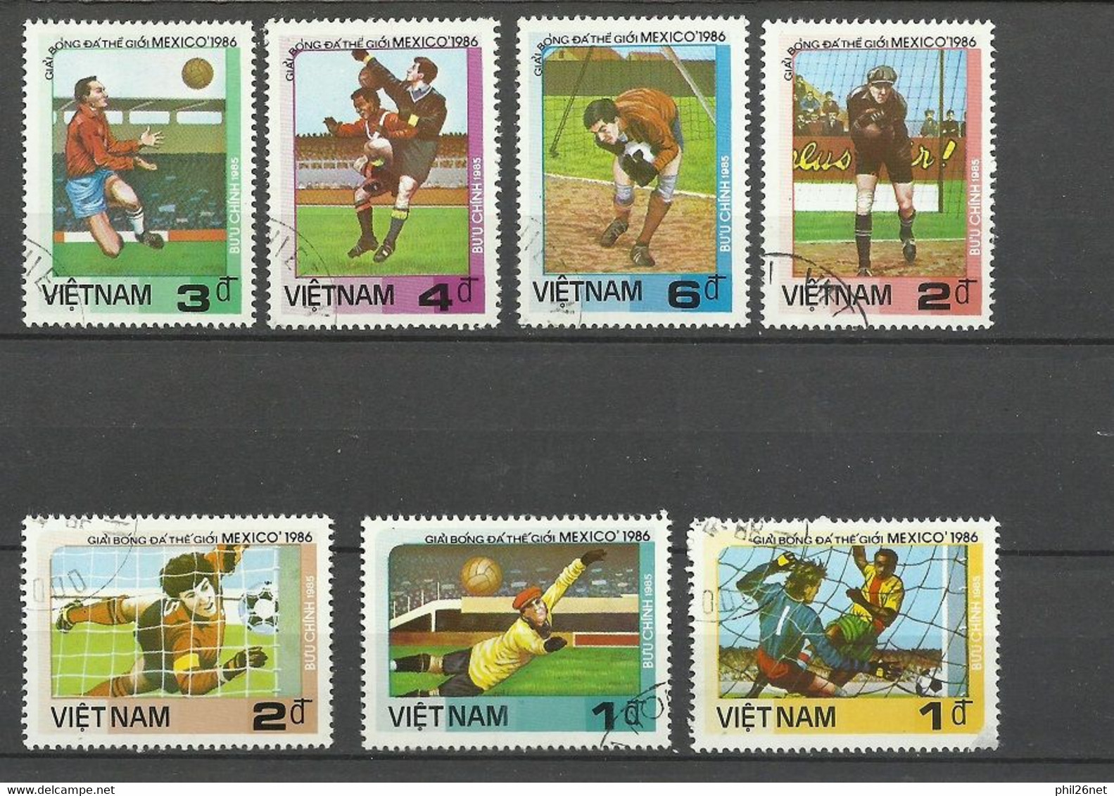 Vietnam   Série Complète  N° 644 à 650  Coupe Du Monde Football Mexico 1986  Oblitérés  B/TB  Voir Scans   Soldé ! ! ! - 1986 – Mexico