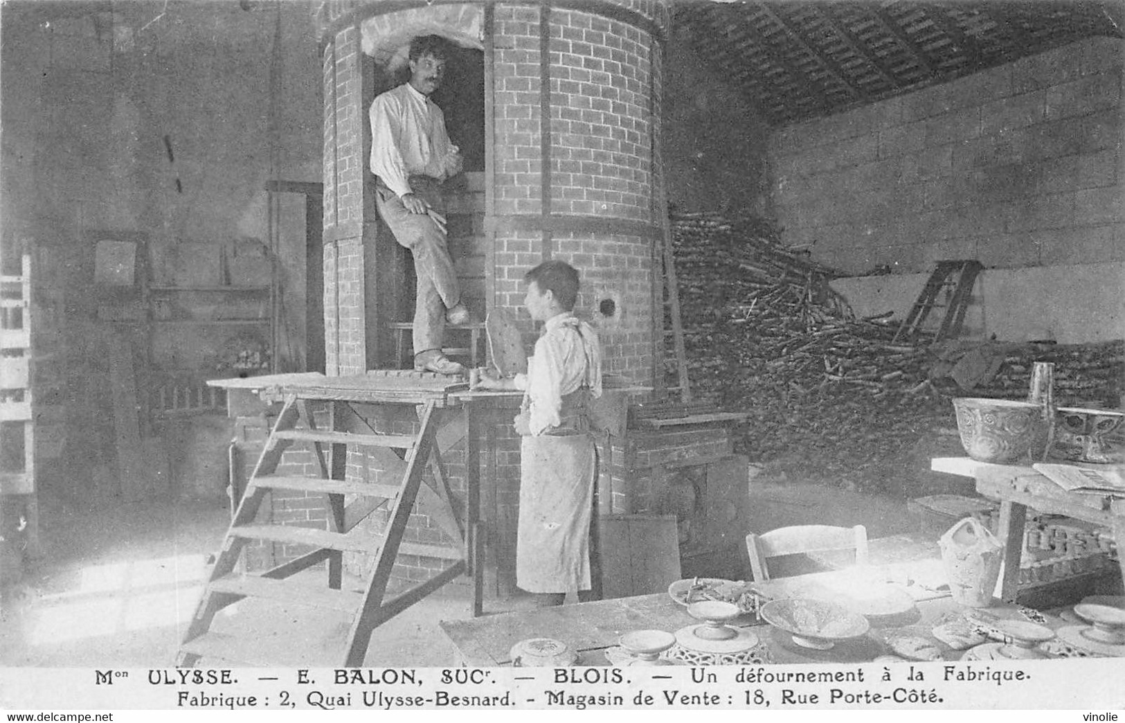 PIE-20-RF-3163 : BLOIS. MAISON ULYSSE E. BALON. LE FOUR A LA FABRIQUE DES FAÏENCES DE BLOIS - Artisanat