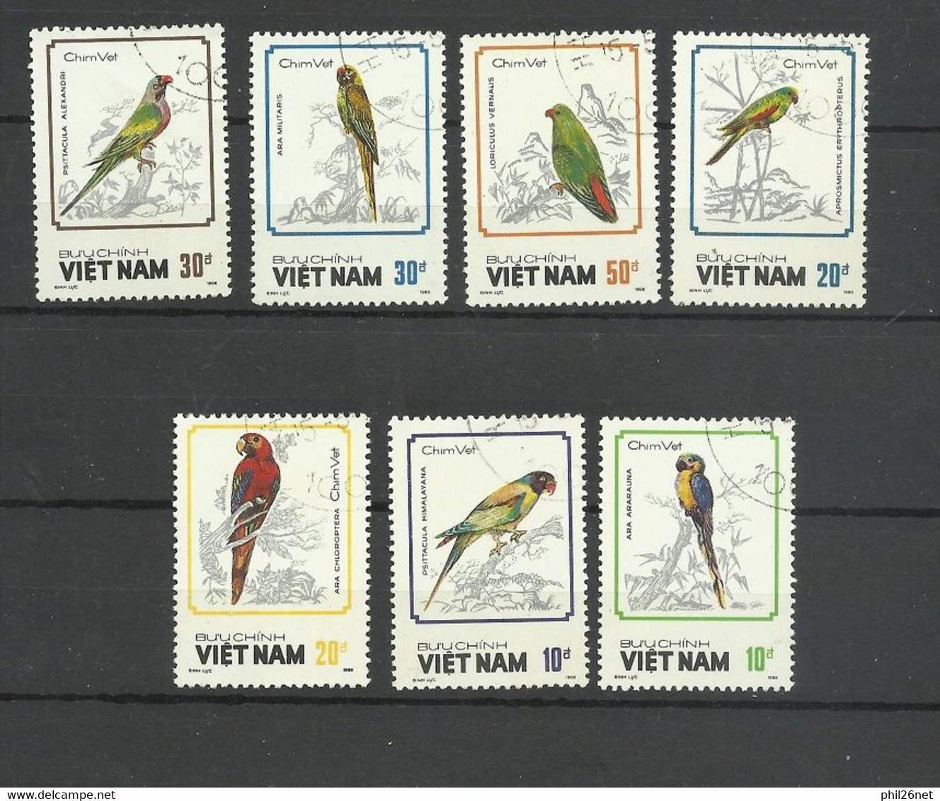 Vietnam   Série Complète  N°940 à  946  Oiseaux Grimpeurs          Oblitérés  B/TB  Voir Scans   Soldé ! ! ! - Pics & Grimpeurs