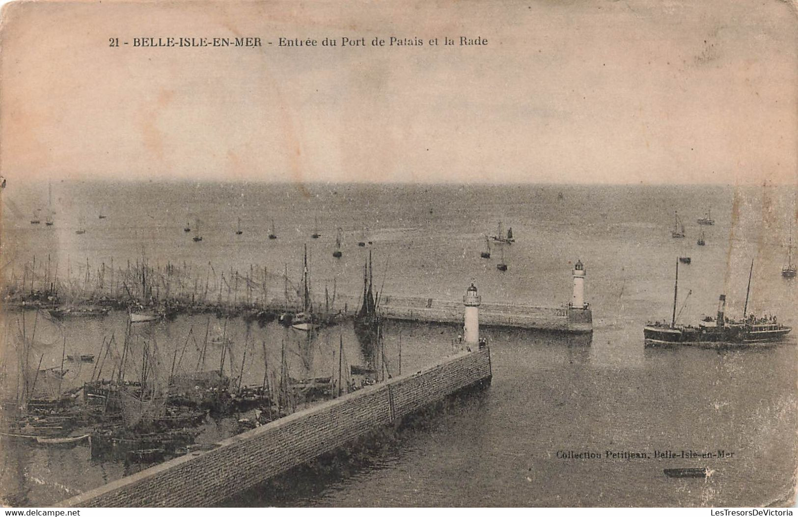 CPA Belle Isle En Mer - Entree Du Port De Palais Et La Rade - Collection Petitjean - Rare - Belle Ile En Mer