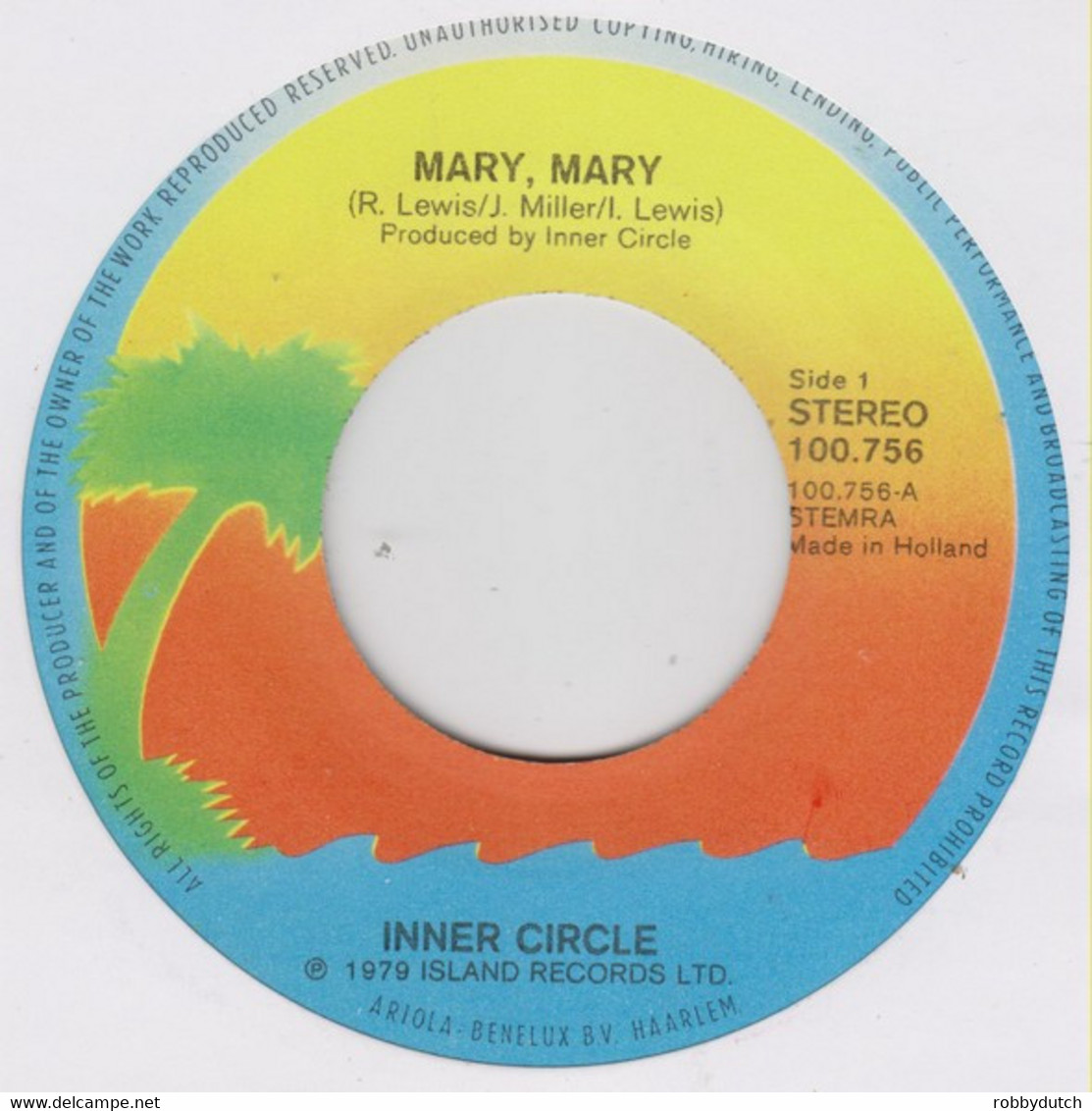* 7" * INNER CIRCLE - MARY MARY (Holland 1979) - Reggae