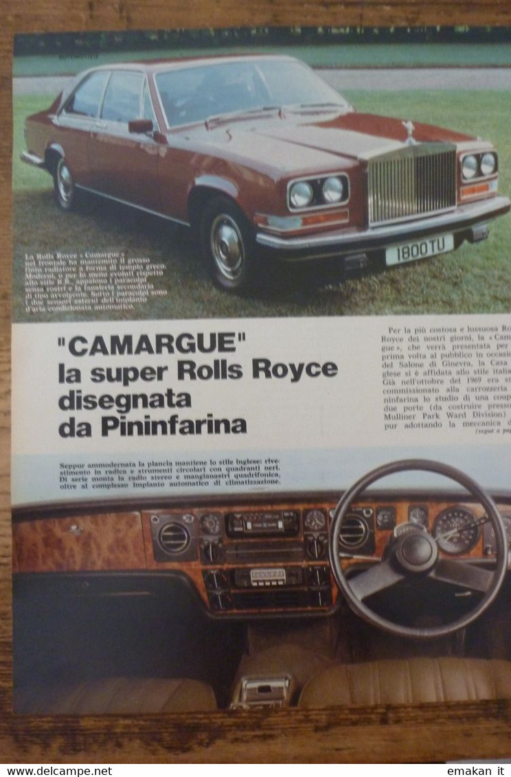 # ARTICOLO / CLIPPING  ROLLS ROYCE CAMARGUE PININFARINA - Storia