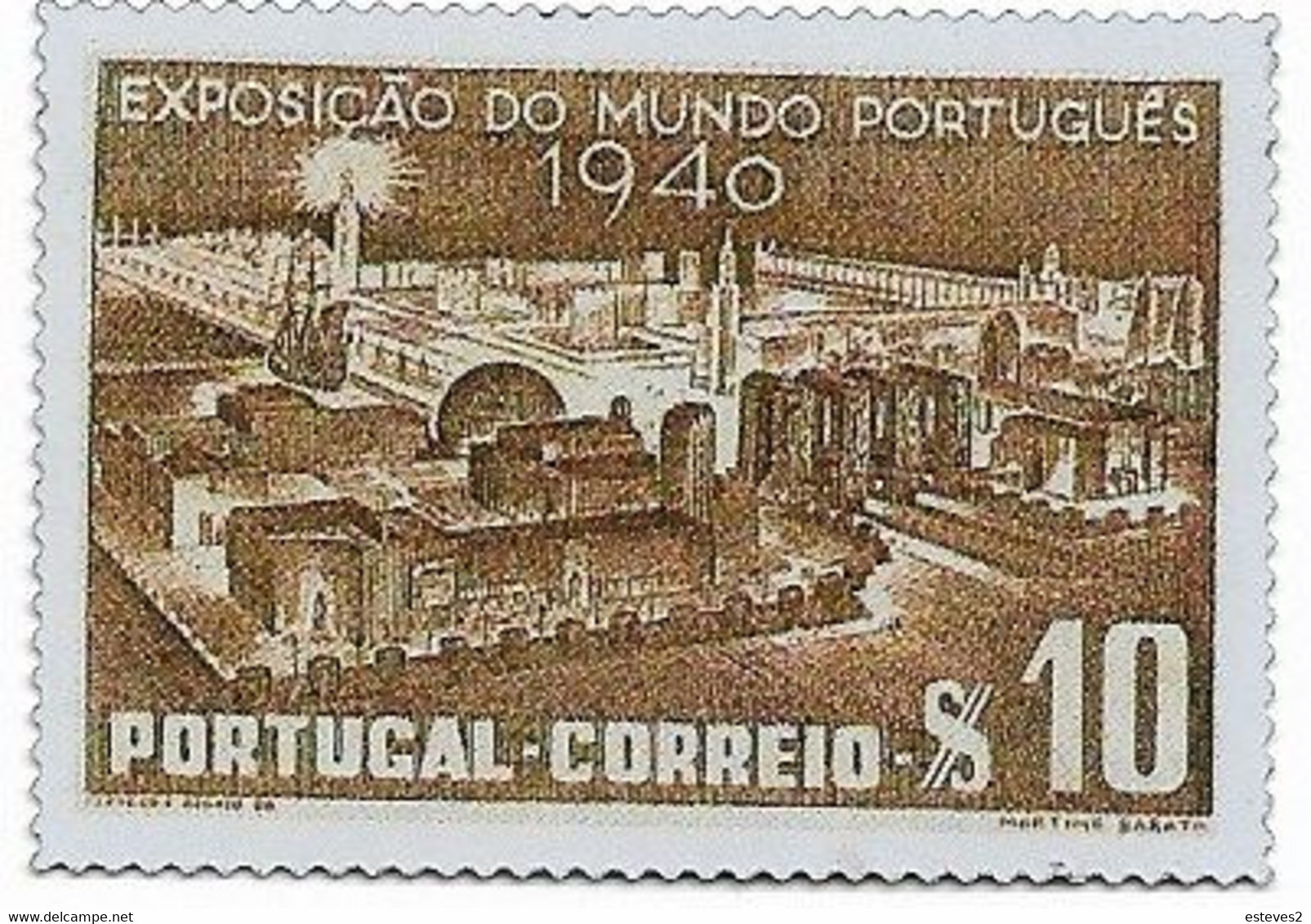 Portugal , Metallic Reproduction Of  Stamp , 1940 EXPOSIÇÃO DO MUNDO POERTUGUÊS  ,  3,4 X 4,8 Cm - Sonstige & Ohne Zuordnung
