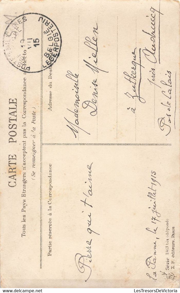 CPA Fleurs - Langage Des Fleurs - Fantaisie - Franchise Militaire - Cachet Postes Militaires Belgique 1915 - Fiori