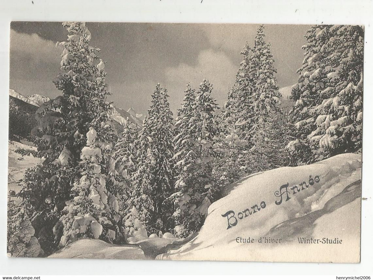 Suisse Be Berne Cachet Neuveville 1907 étude D'hiver Bonne Année - Bern