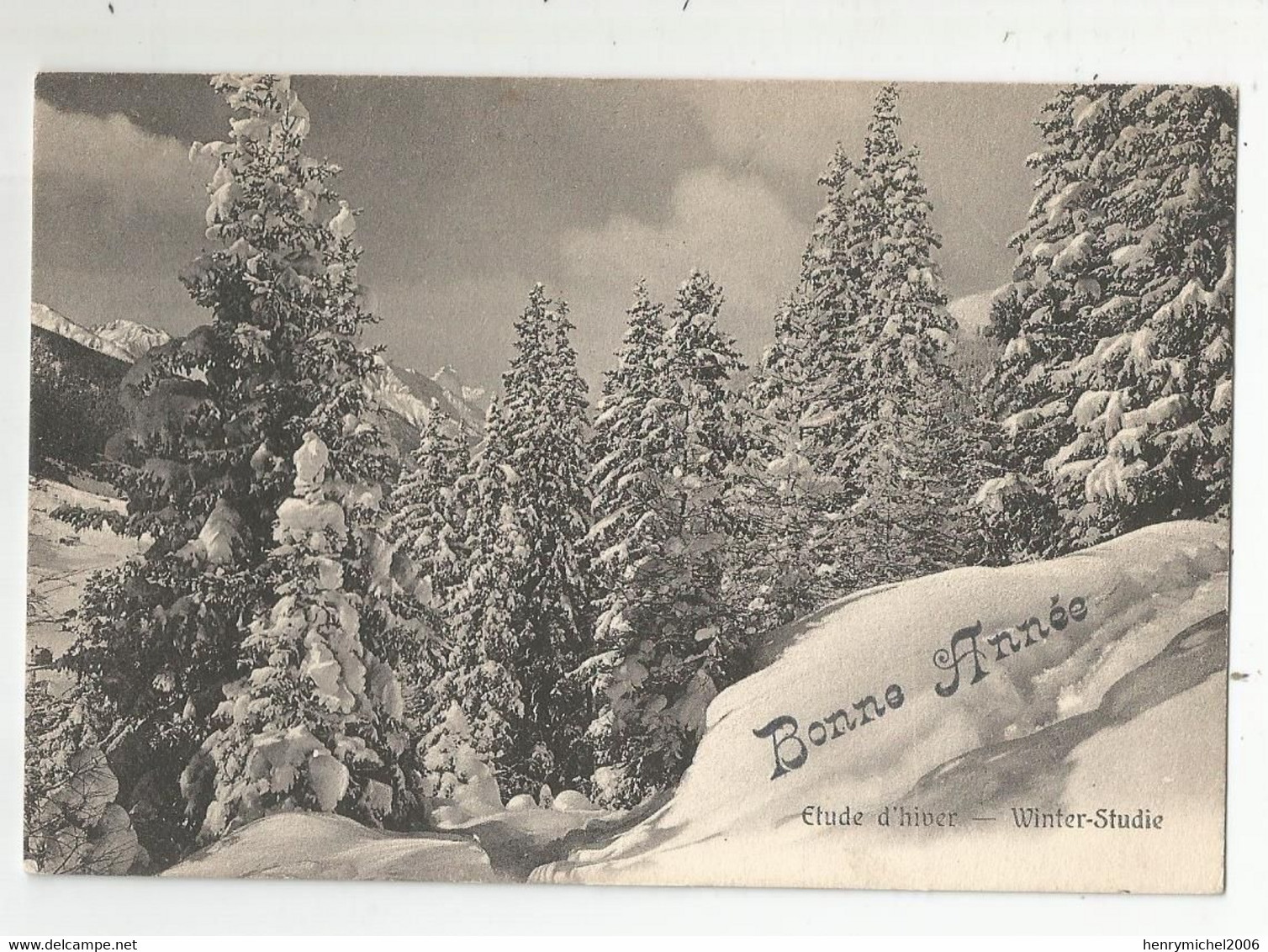 Suisse Be Berne Cachet Neuveville 1907 étude D'hiver Bonne Année - Berne