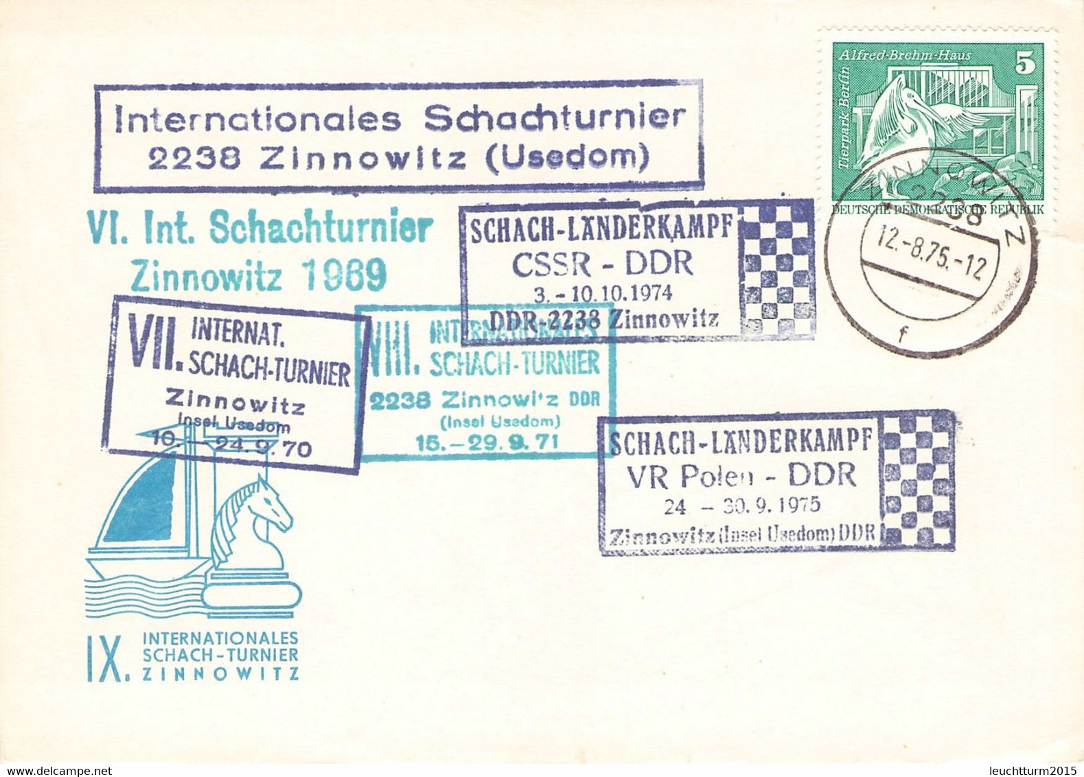 DDR - 10 POSTKARTEN 1973-1989 THEMA SCHACH / GR275 - Machines à Affranchir (EMA)