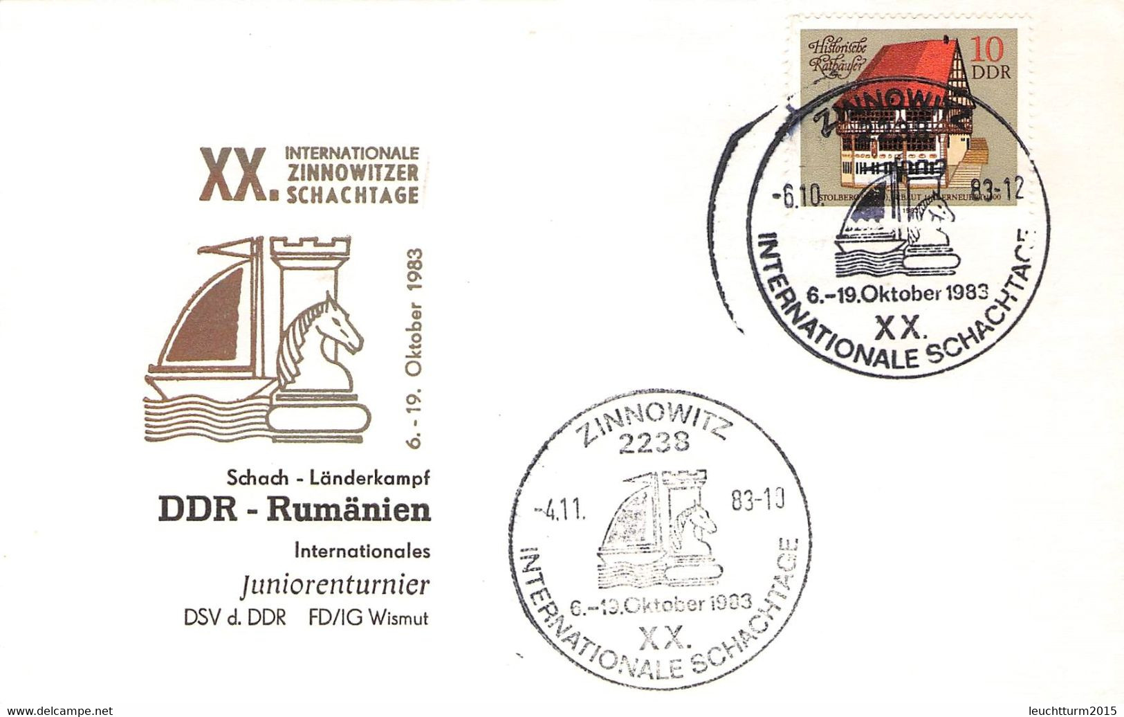 DDR - 10 POSTKARTEN 1973-1989 THEMA SCHACH / GR275