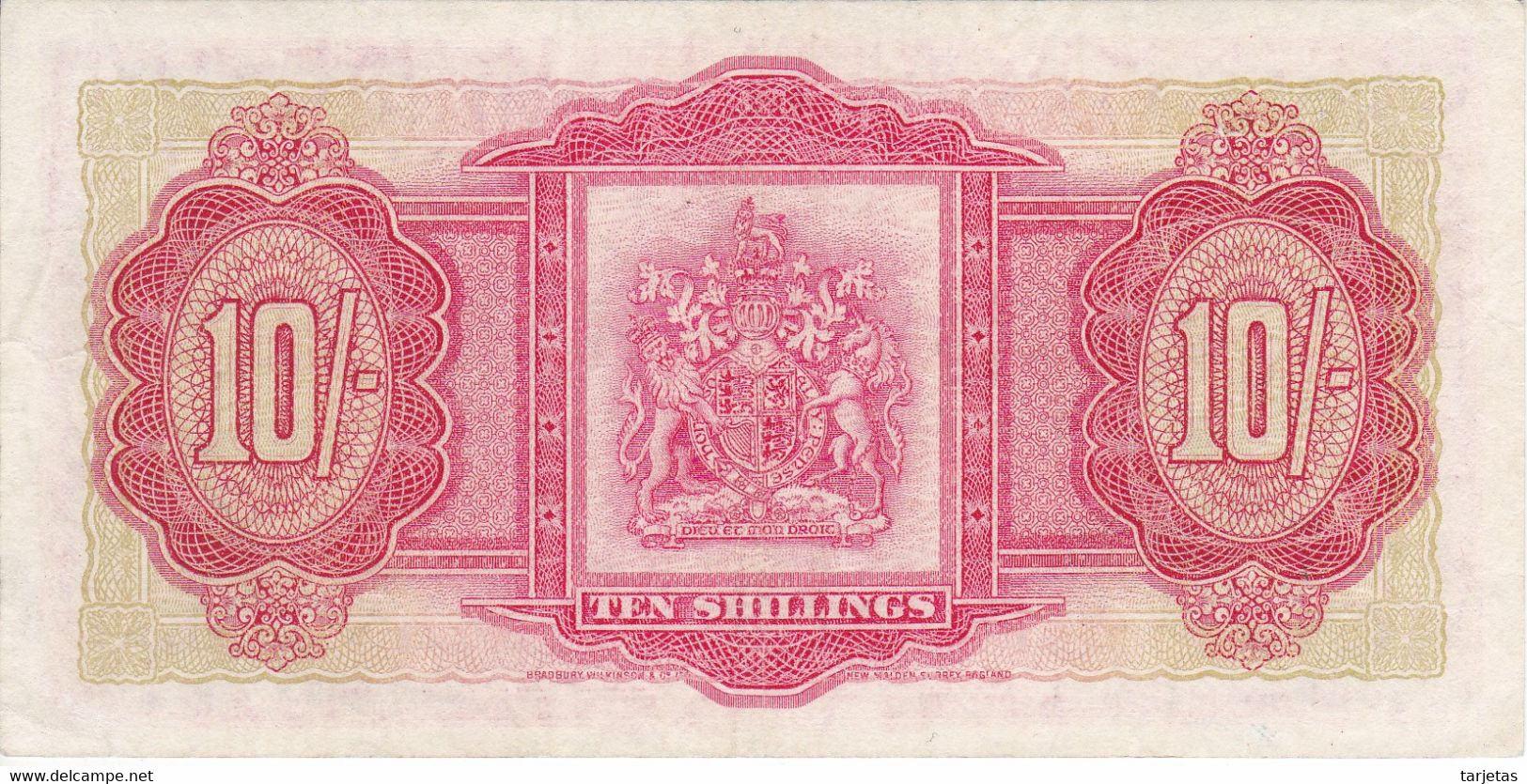 BILLETE DE BERMUDA DE 10 SHILLINGS DEL AÑO 1957 (BANKNOTE) - Bermude