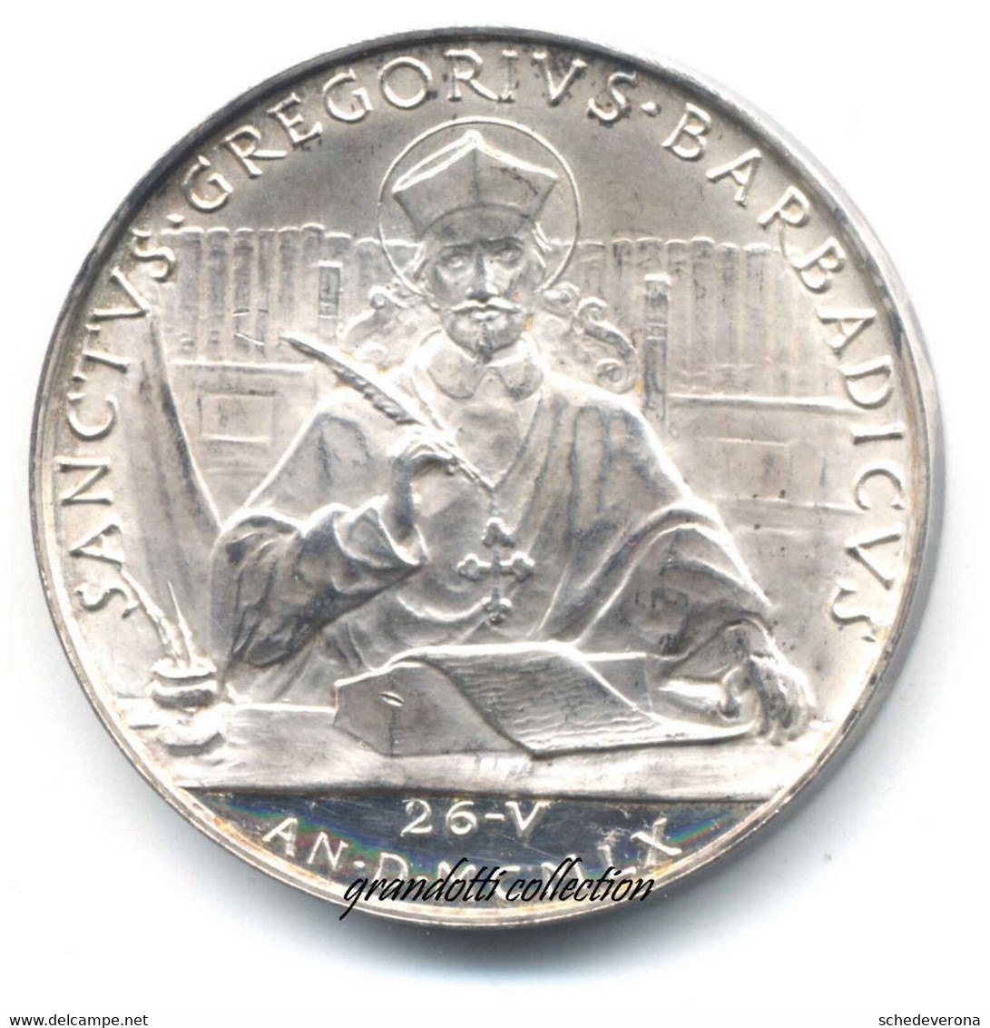 PAPA GIOVANNI XXIII CANONIZZAZIONE GREGORIO BARBARIGO 1961 MEDAGLIA ARGENTO - Royaux/De Noblesse