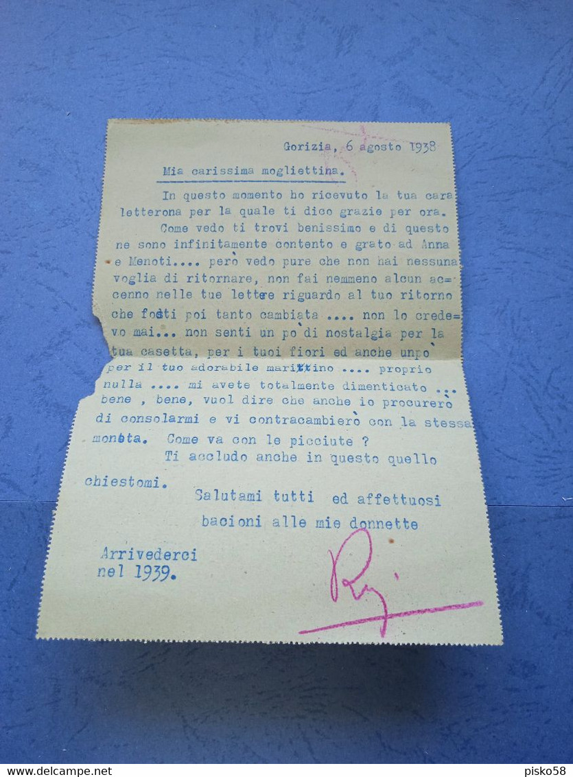 Gorizia-biglietto Postale-1938 - Histoire