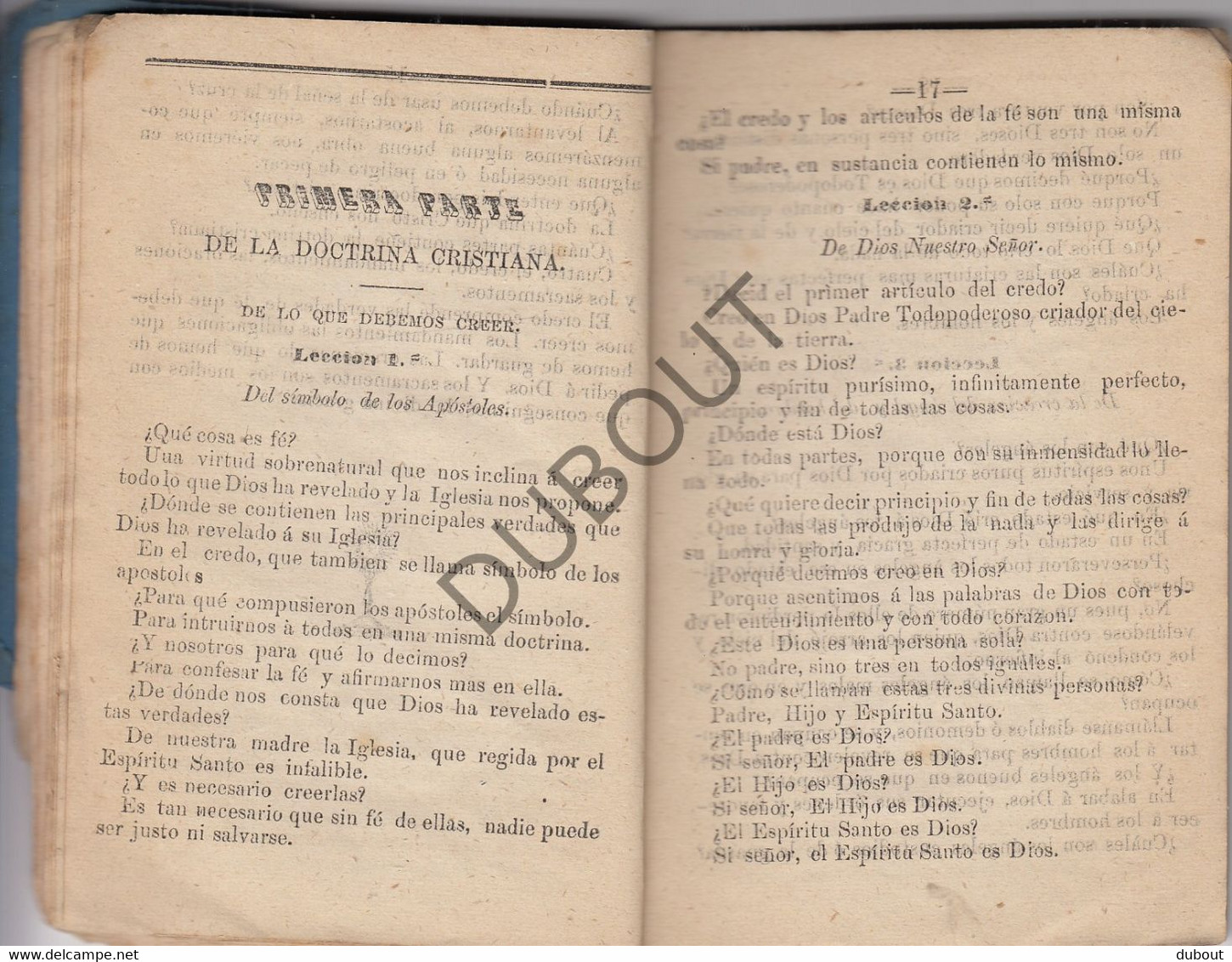 Catecismo - D. Gil Esteve - 1868 - Printed In  Puerto-Rico!! (W164) - Filosofia E Religione