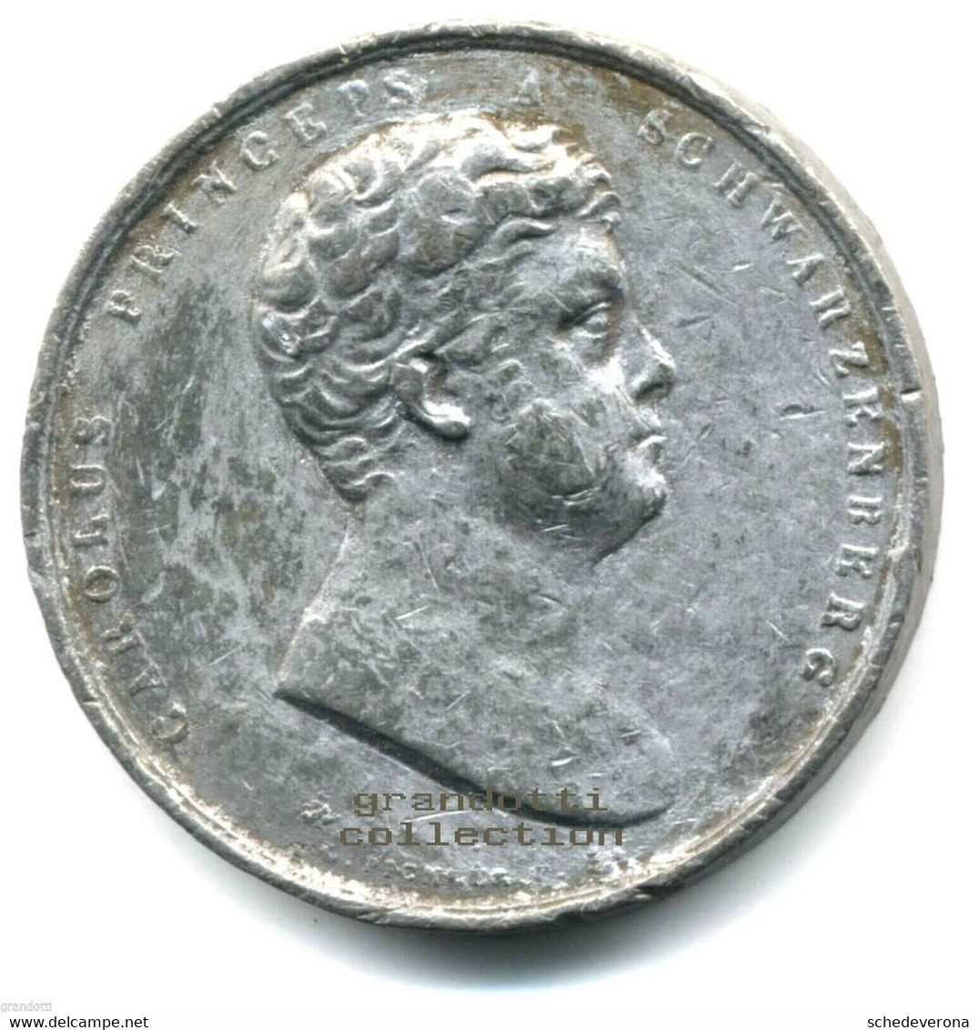 CAROLUS PRINCEPS A SCHWARZENBERG 1814 MARTI PACIFERO MEDAGLIA NAPOLEONICA - Royaux / De Noblesse