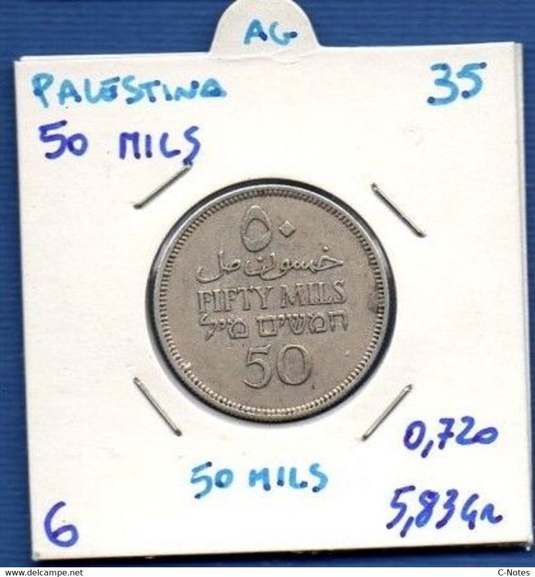 PALESTINA - 50 Mils 1935 VF/XF -  See Photos - SILVER - Km 6 - Sonstige – Asien