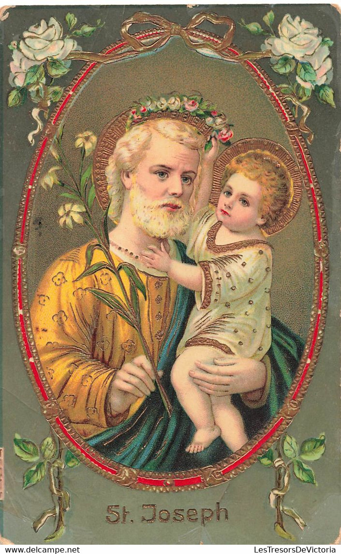CPA De St Joseph Et L'enfant Jésus - Religion - Christianisme - Saint - Santos