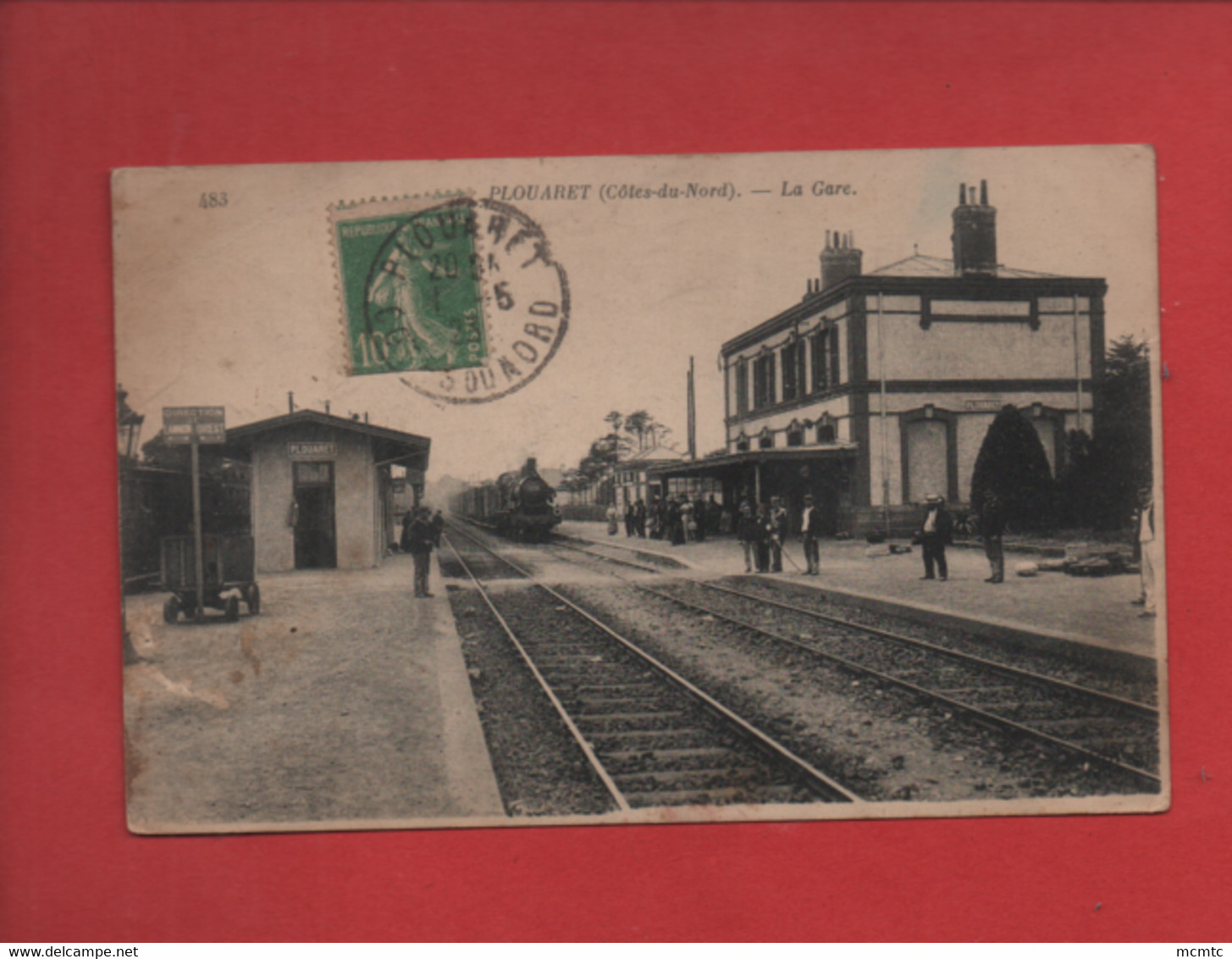 CPA -  Plouaret -(Côtes Du Nord ) La Gare  (train, Locomotive ) - Plouaret