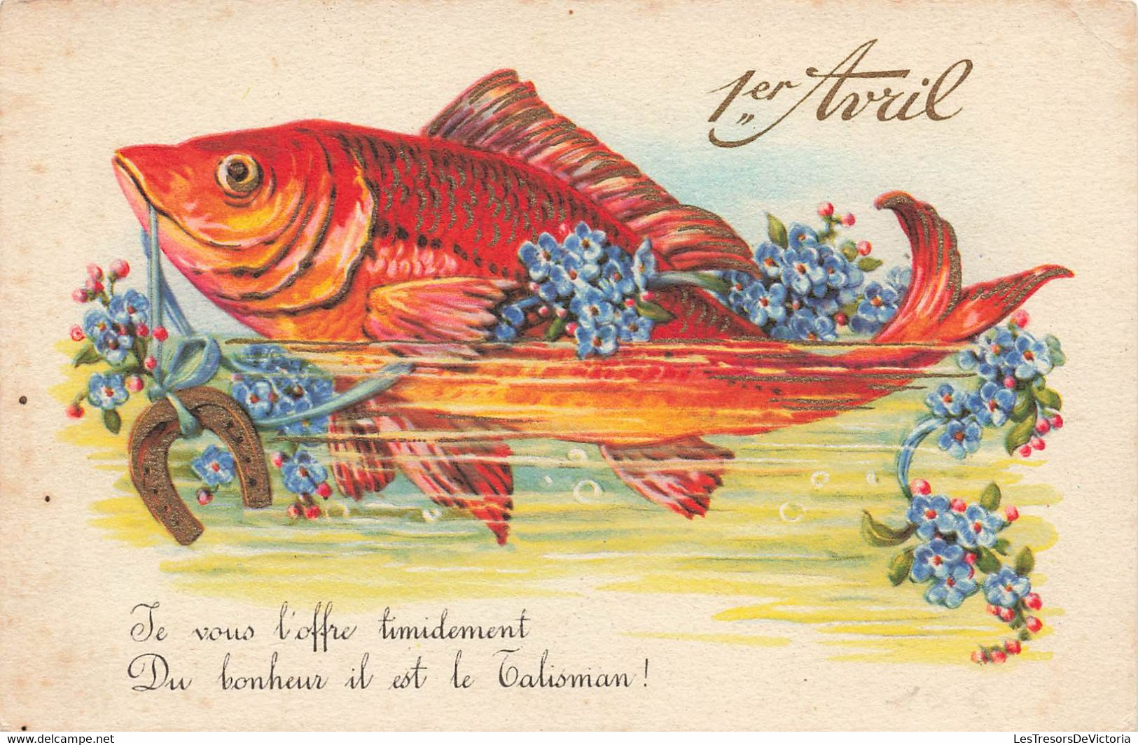 CPA 1er Avril - Poisson Avec Un Fer à Cheval - Du Bonheur Il Est Le Talisman - 1° Aprile (pesce Di Aprile)