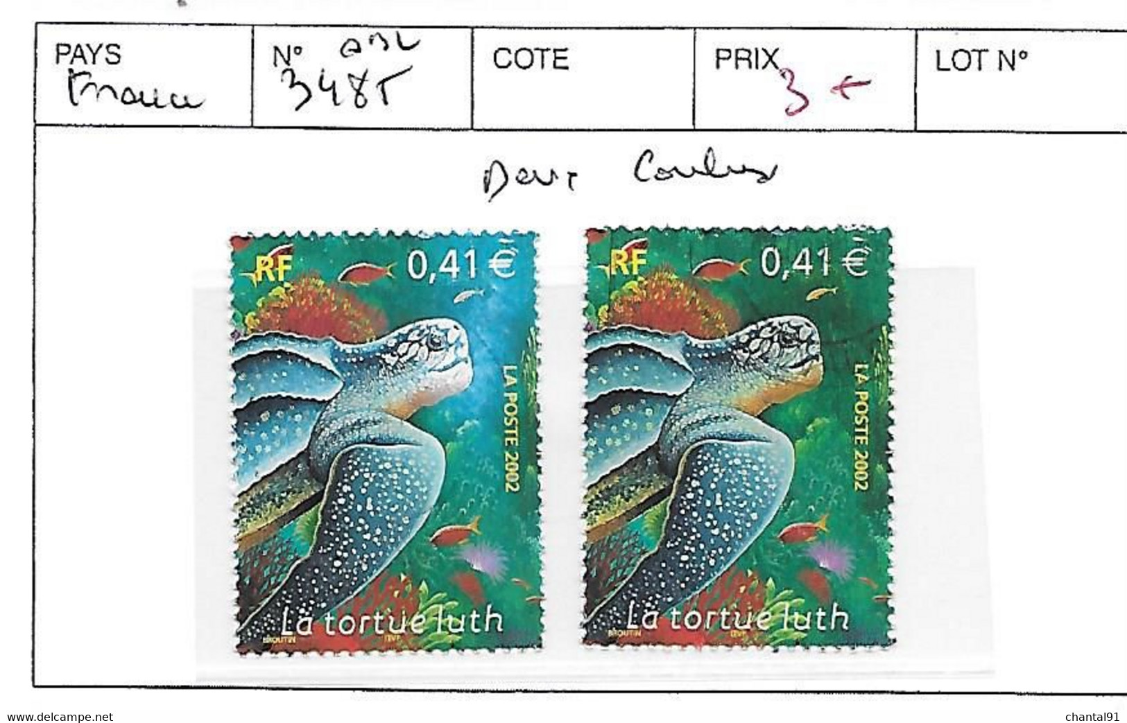 FRANCE N° 3485 OBL DEUX COULEURS - Used Stamps