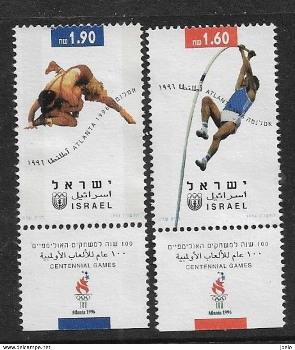 ISRAEL 1996 ATLANTA OLYMPICS PAIR - Used Stamps (with Tabs)