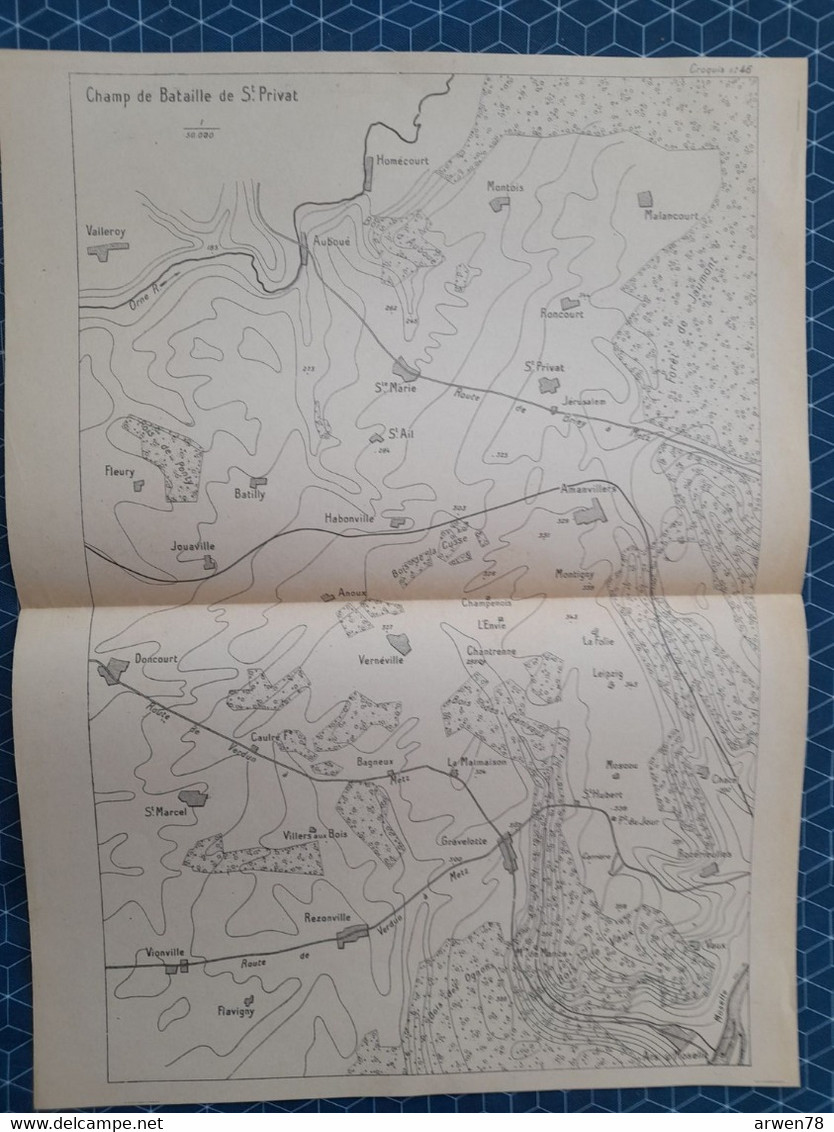 Carte Plan Champ De Bataille Guerre 1870 Champ De Bataille De Saint Privat Gravelotte Metz Flavigny Habonville - Cartes Topographiques