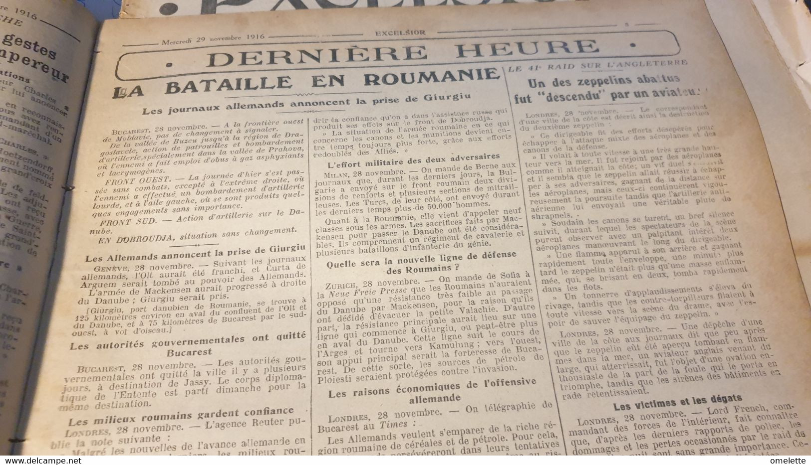 EXCELSIOR 16/WILSON ELECTIONS/BATAILLE ROUMANIE/BALLON OBSERVATEUR/VERHAEREN /PRINCE CONAUGHT DECORE - Informations Générales