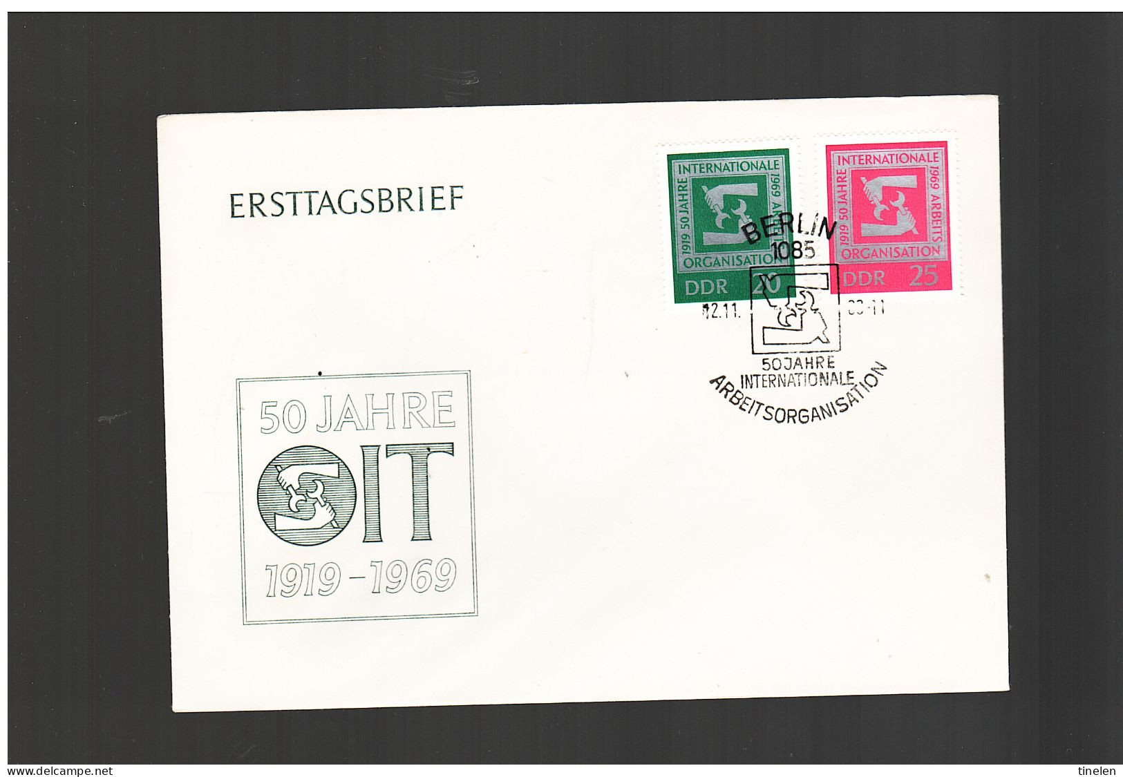 Germania Est - Ddr - 1969 Fdc 50° ILO - OIT