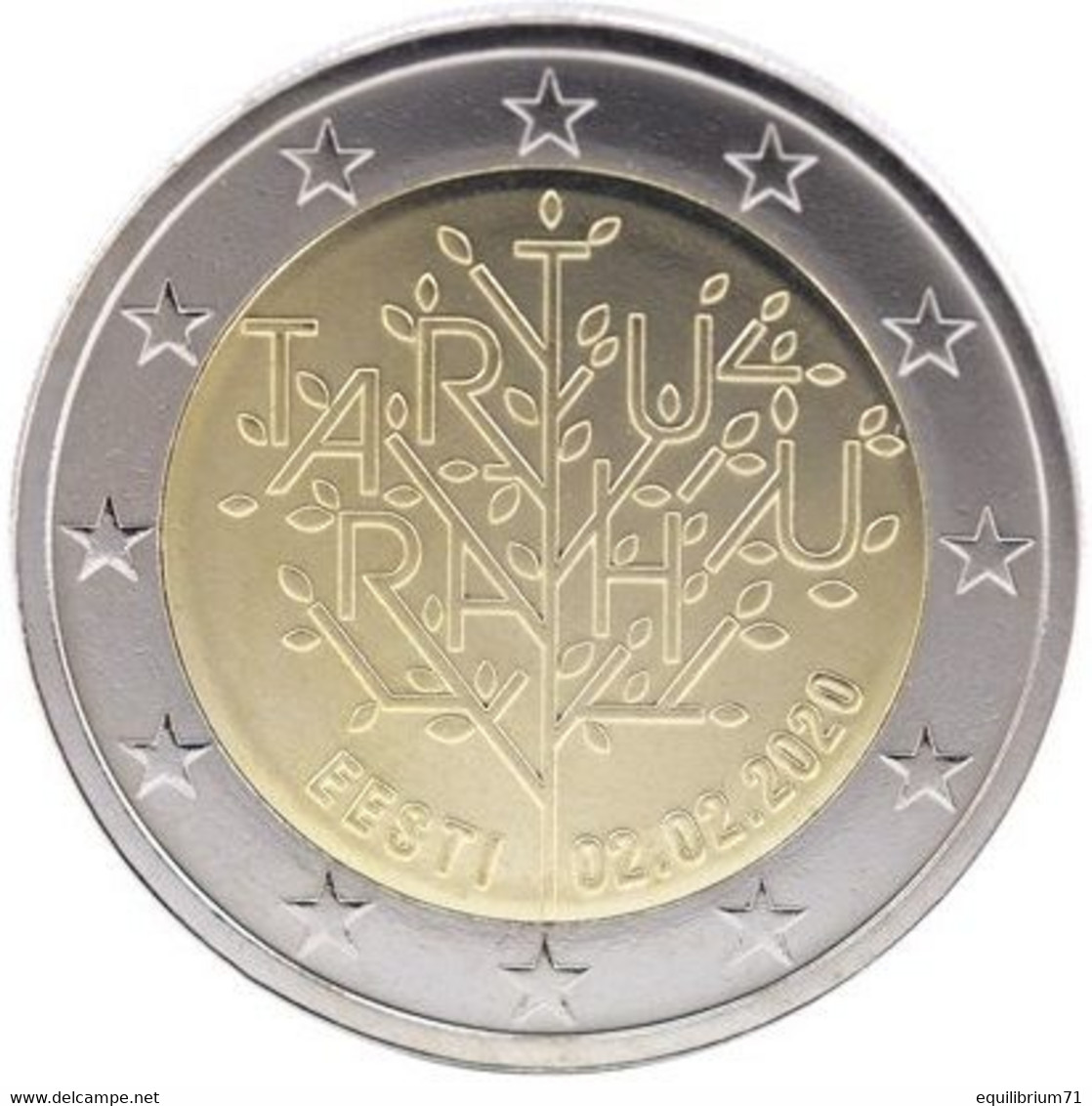 Pièce De 2 Euros (Mint) UNC - Estonie - Dedicated To The Centenary Of The Tartu Peace Treaty - Estland