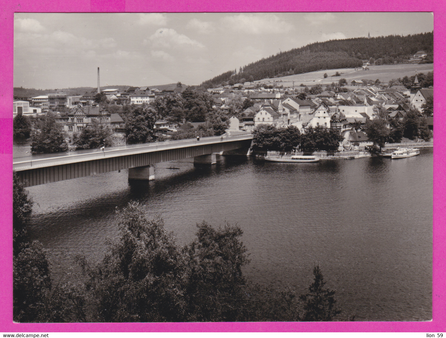 283488 / Germany - Saalburg - Mit Der Neuen Brucke Bridge River Ship Building House PC 4808 Deutschland Allemagne - Saalburg