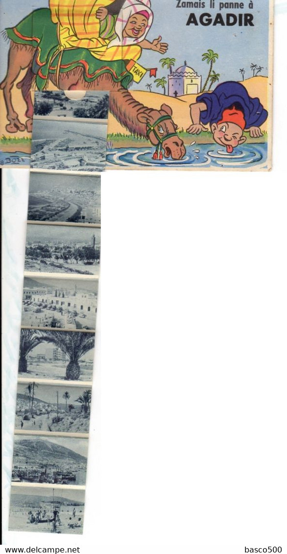 1955 AGADIR - Carte à Système 10 Minivues "Zamais Li Panne à AGADIR" - Agadir