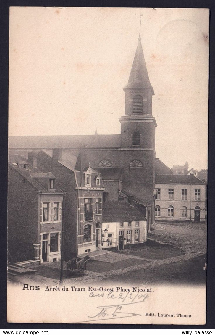 +++ CPA - ANS - Arrêt Du Tram Est - Ouest - Place Nicolaï - 1904   // - Ans