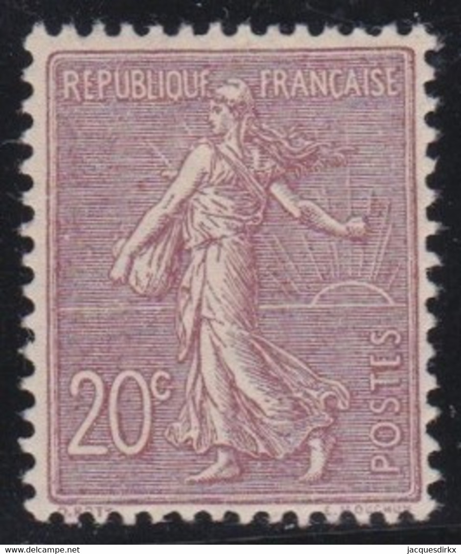 France   .    Y&T   .      131  (2 Scans)     .    *    .      Neuf Avec Gomme - 1903-60 Semeuse Lignée