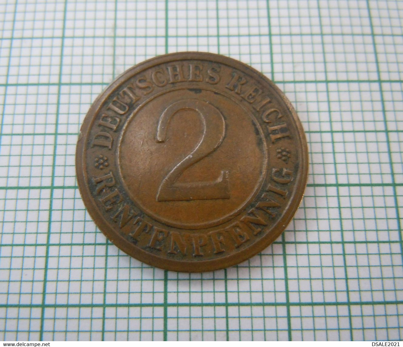 Germany DEUTSCHES REICH 1923 Monnaie, Coin, 2 Rentenpfennig, KM#31, Bronze, TTB Fine See Scans (ds750) - 2 Rentenpfennig & 2 Reichspfennig