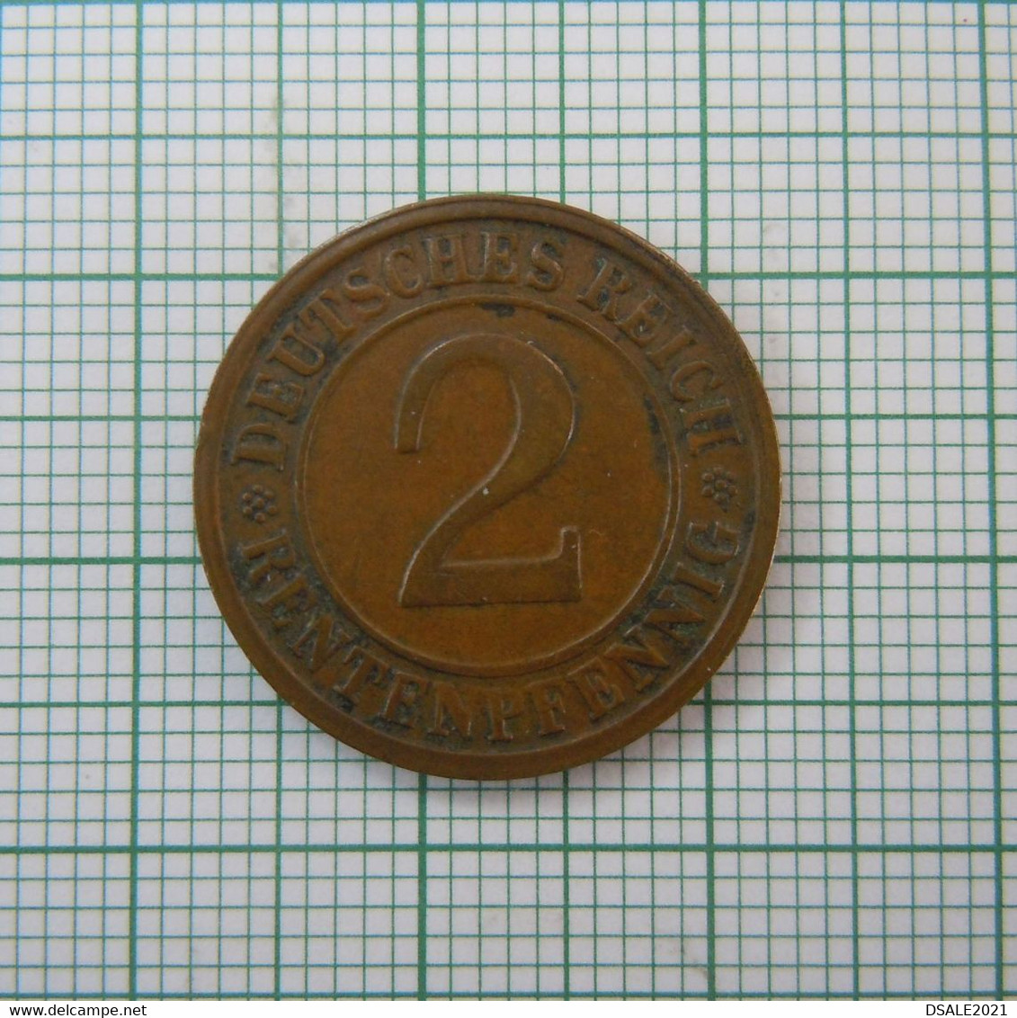 Germany DEUTSCHES REICH 1923 Monnaie, Coin, 2 Rentenpfennig, KM#31, Bronze, TTB Fine See Scans (ds750) - 2 Rentenpfennig & 2 Reichspfennig