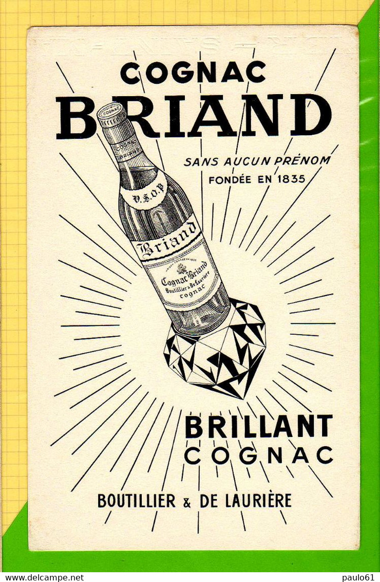 Buvard &amp; Blotting Paper : Cognac BRIAND  Boutillier De Lauriere - Liqueur & Bière