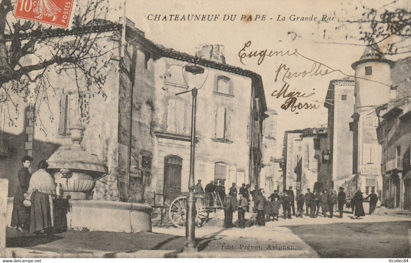 CPA-84-CHATEAUNEUF DU PAPE-La Grande Rue-Animée - Chateauneuf Du Pape