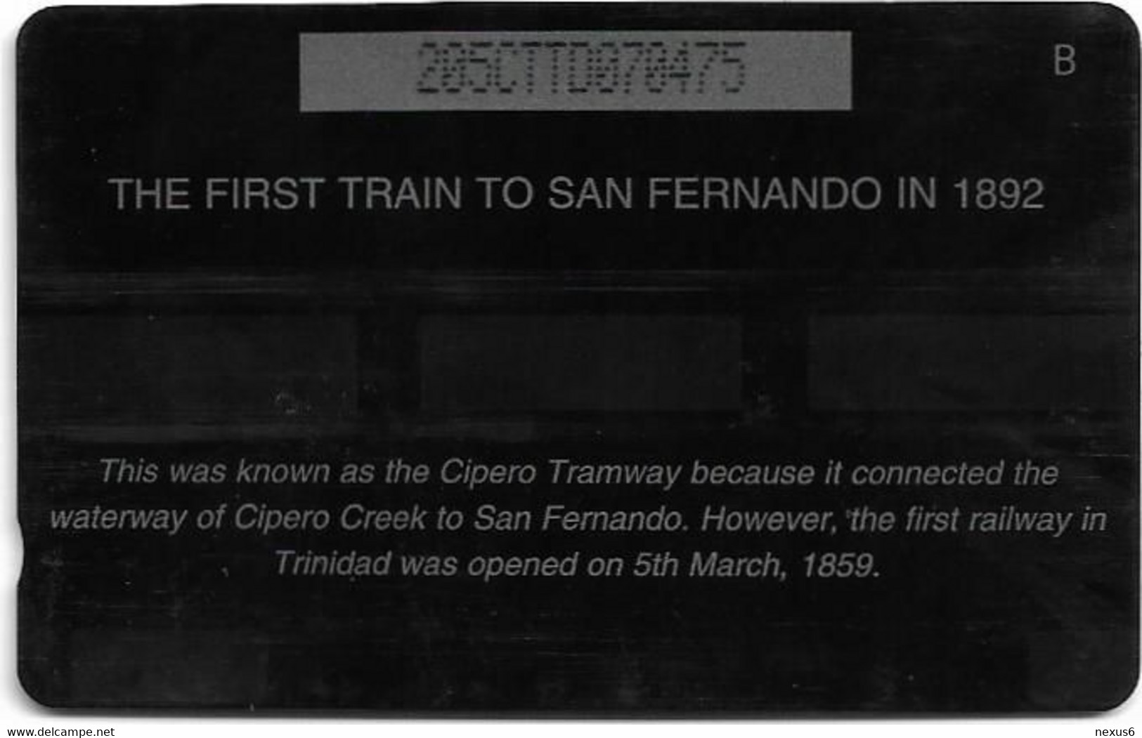 Trinidad & Tobago - TSTT (GPT) - The First Train To San Fernando In 1892 - 205CTTD (Crossed Ø), 1998, 100.000ex, Used - Trinidad En Tobago