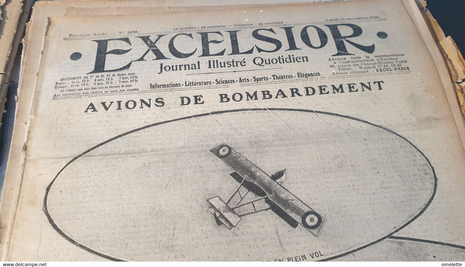 EXCELSIOR 16/AVIONS BOMBARDEMENT/DEULIN HEURTEAUX/SERBIE MACEDOINE/GUYNEMER /RUGBY POILUS BELGES/MACEDOINE - Informations Générales