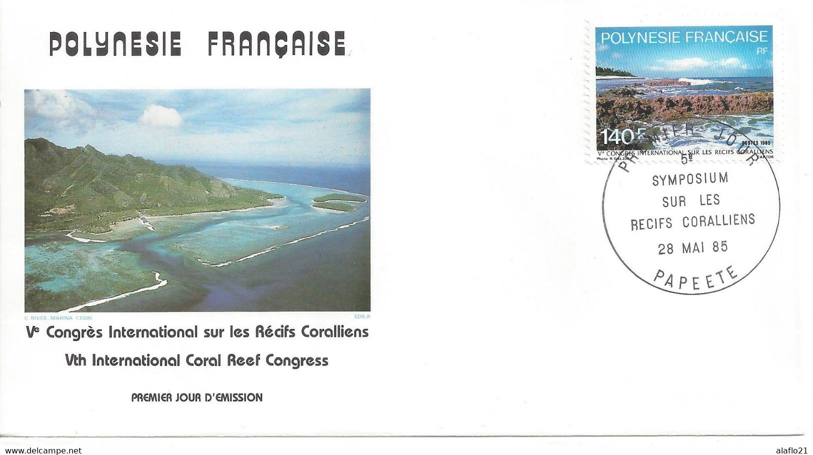 POLYNESIE - ENVELOPPE 1er JOUR N° 236 - CONGRES RECIFS CORALLIENS - FDC