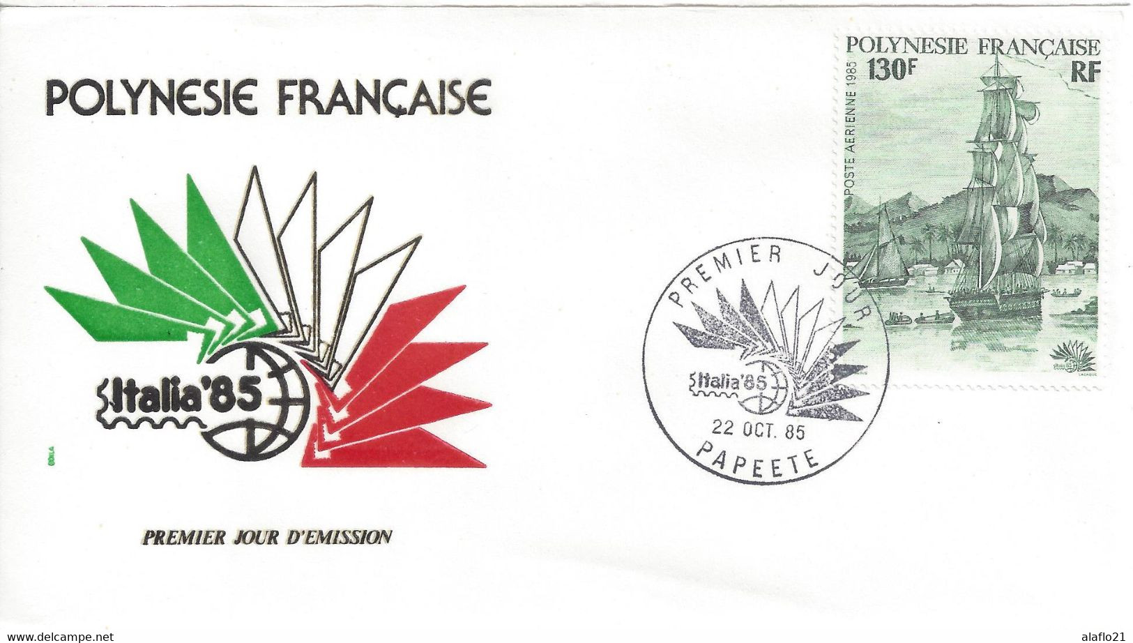 POLYNESIE - ENVELOPPE 1er JOUR N° PA 189 - EXPOSITION PHILATELIQUE INTERNATIONALE - ROME 1985 - FDC