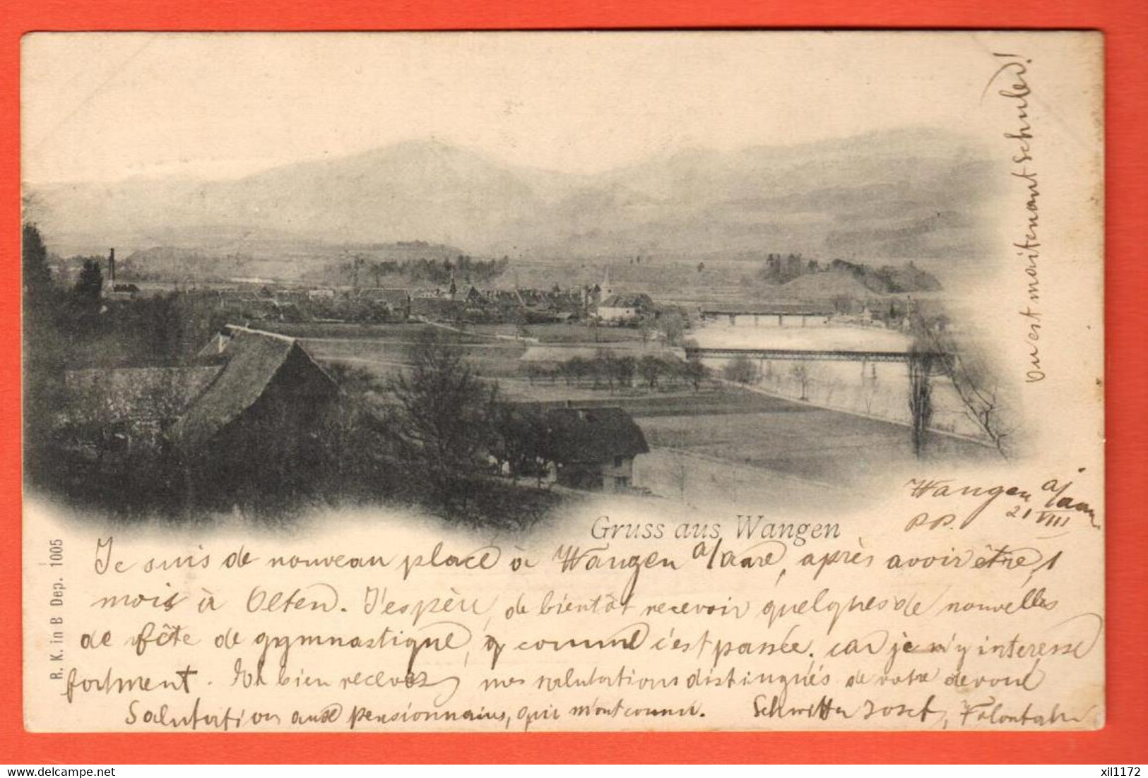 EAGR-32 Gruss Aus Wangen An Der Aare.  Gelaufen 1899 - Wangen An Der Aare