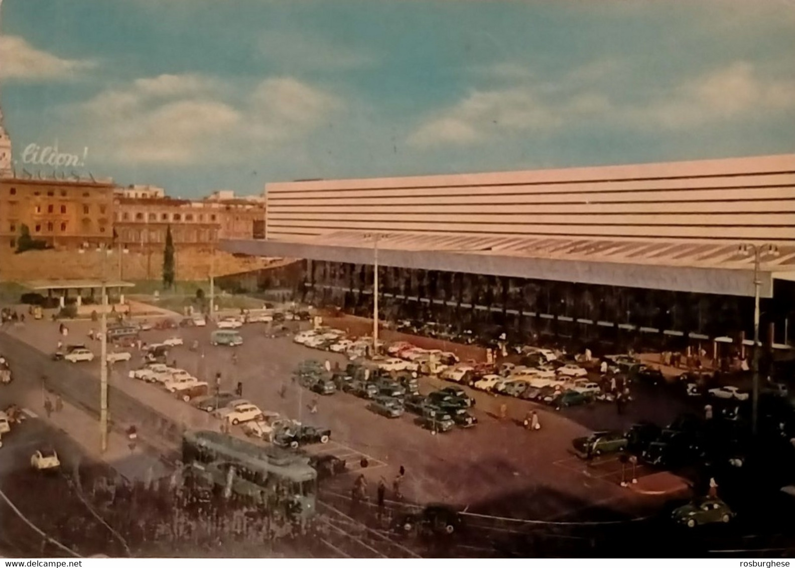 Cartolina Roma, Stazione Termini (16) FG VG 1961 - Stazione Termini