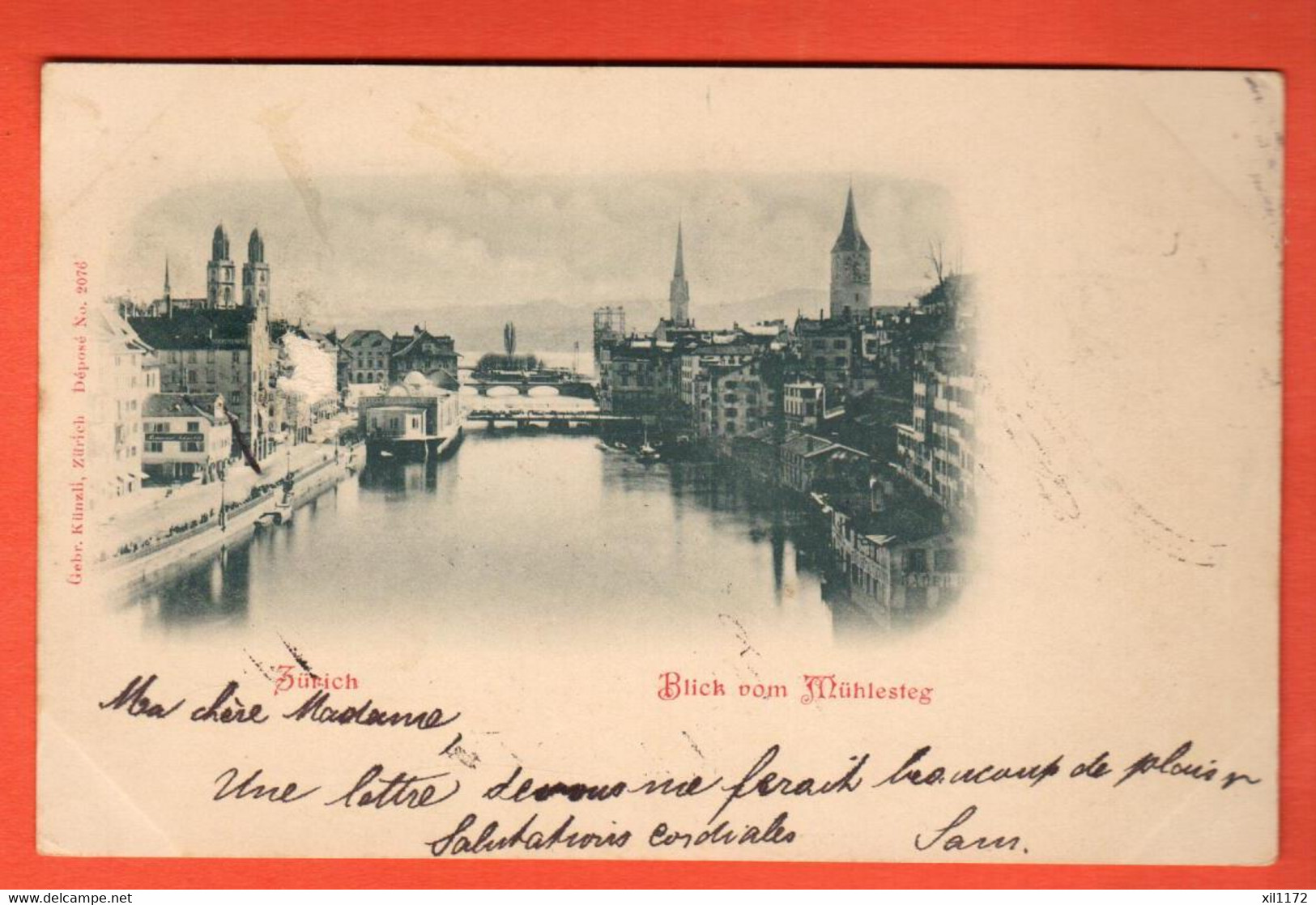 EAGR-36  Blick Vom Mühlesteg In Zürich  Stempel Bülach 1899 - Bülach