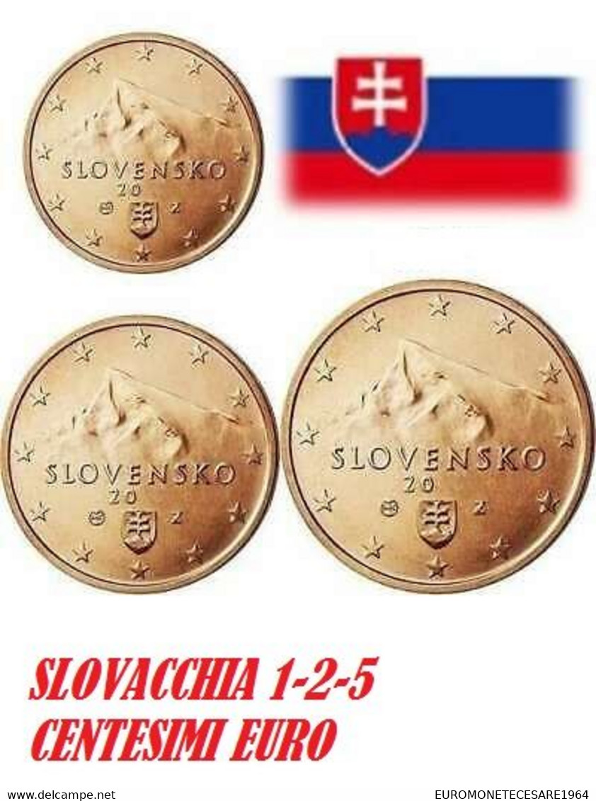 SLOVACCHIA   1-2-5  CENTESIMI EURO   FIOR DI CONIO     B.U. FROM ROLLS - Slowakei