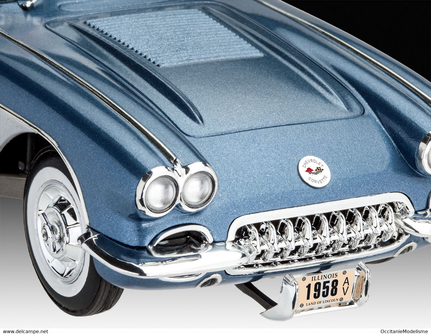 Revell - SET CHEVROLET CORVETTE Roadster 1958  + Peintures + Colle Maquette Kit Plastique Réf. 67037 Neuf NBO 1/25 - Automobili