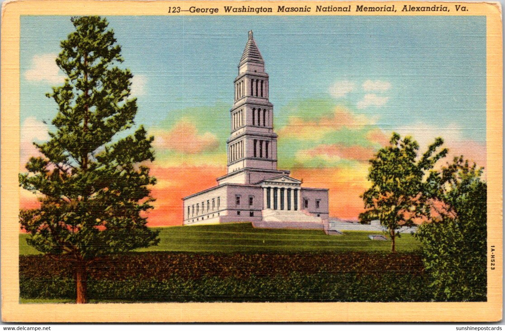 Virginia Alexandria George Washington Masonic National Memorial Curteich - Alexandria