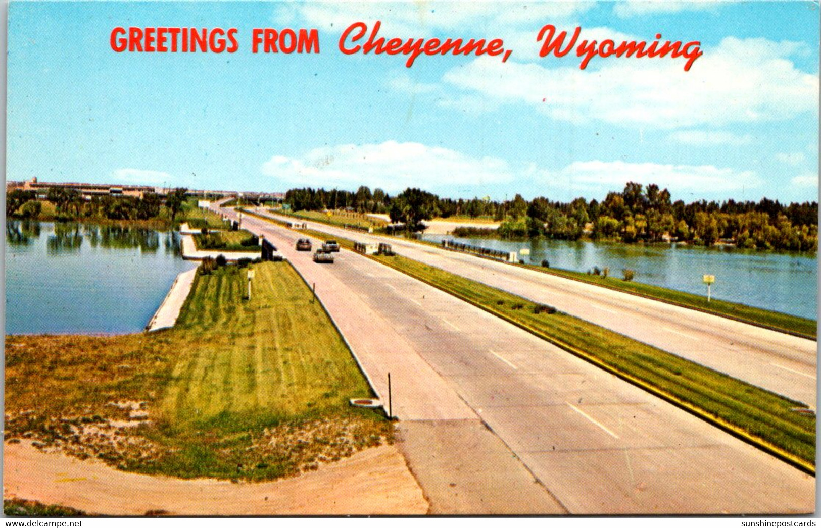 Wyoming Greetings From Cheyenne With Highway Scene - Cheyenne