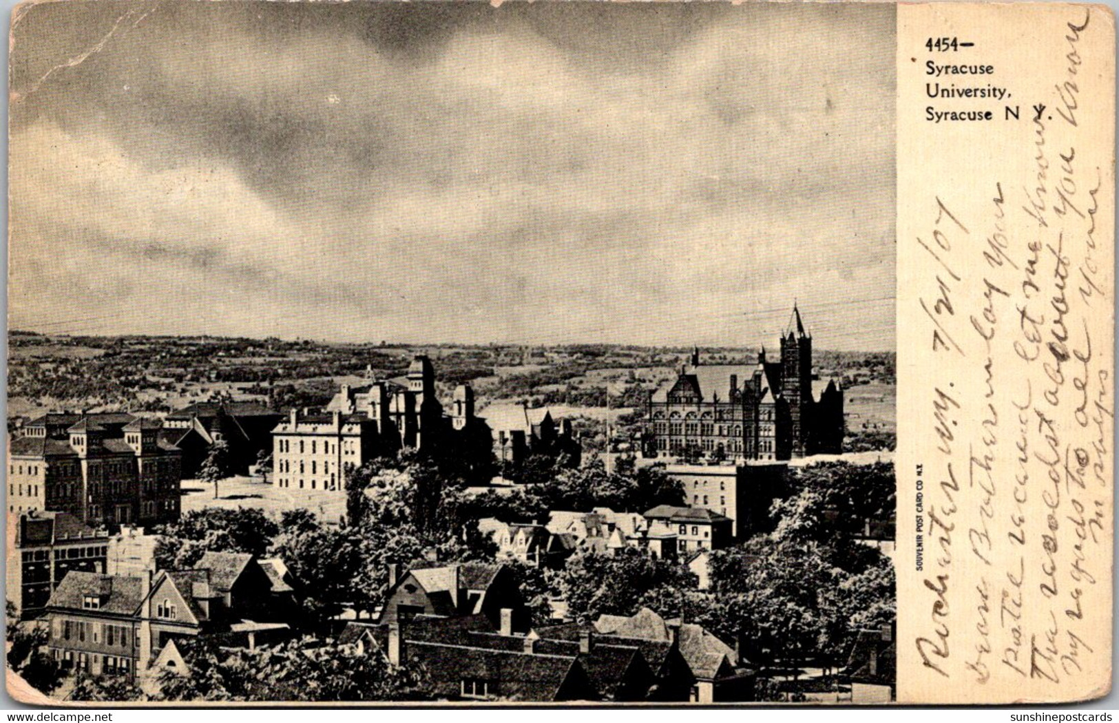 New York Syracuse Panoramic View Of Syracuse University 1907 - Syracuse