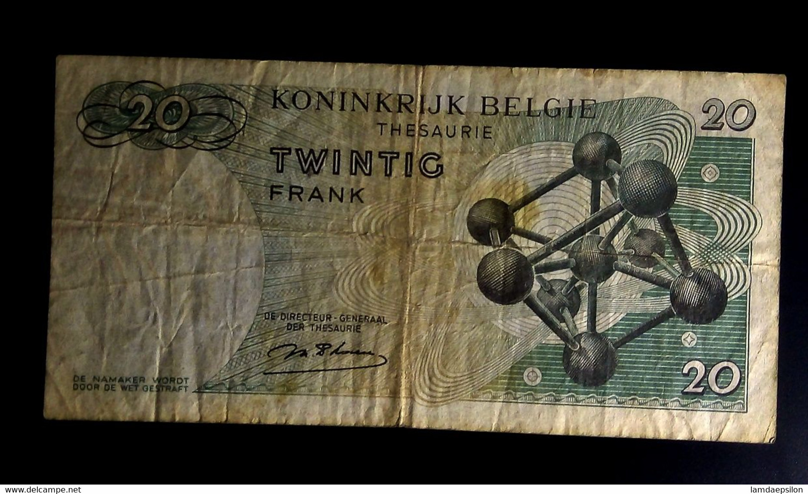 A7  BELGIQUE    BILLETS DU MONDE   BELGIUM  BANKNOTES  20  FRANCS 1964 - [ 9] Collezioni