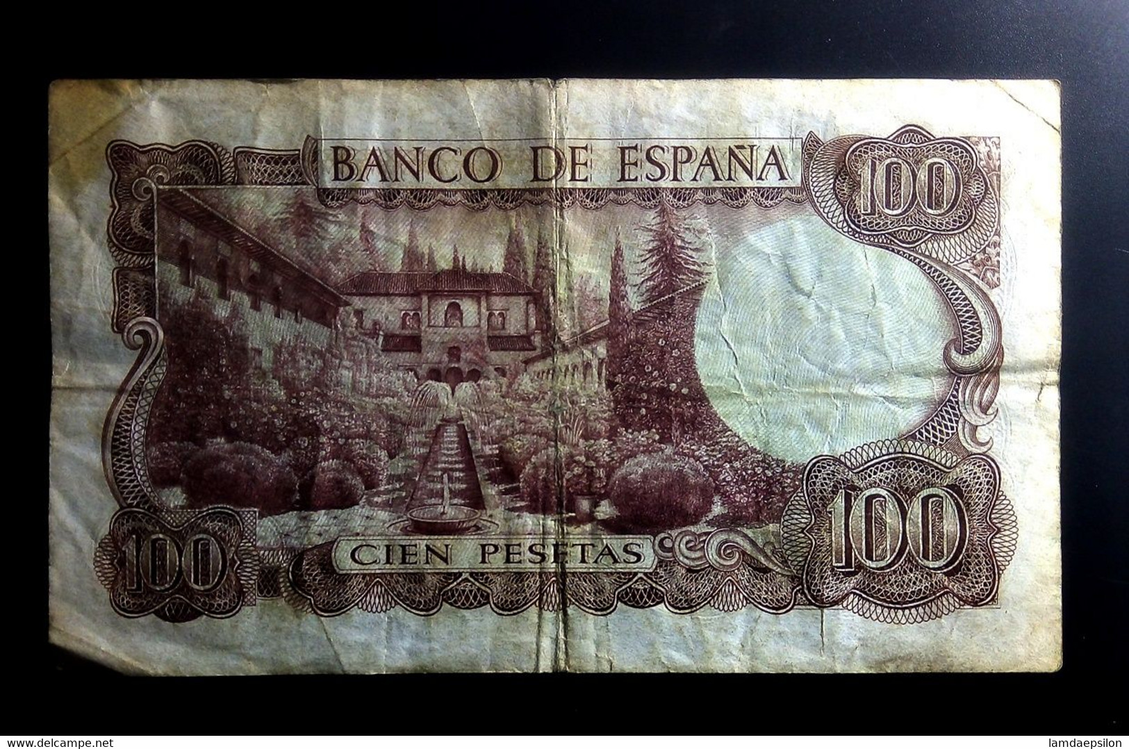 A7  ESPAGNE    BILLETS DU MONDE   SPAIN  BANKNOTES  100 PESETAS 1970 - [ 9] Sammlungen
