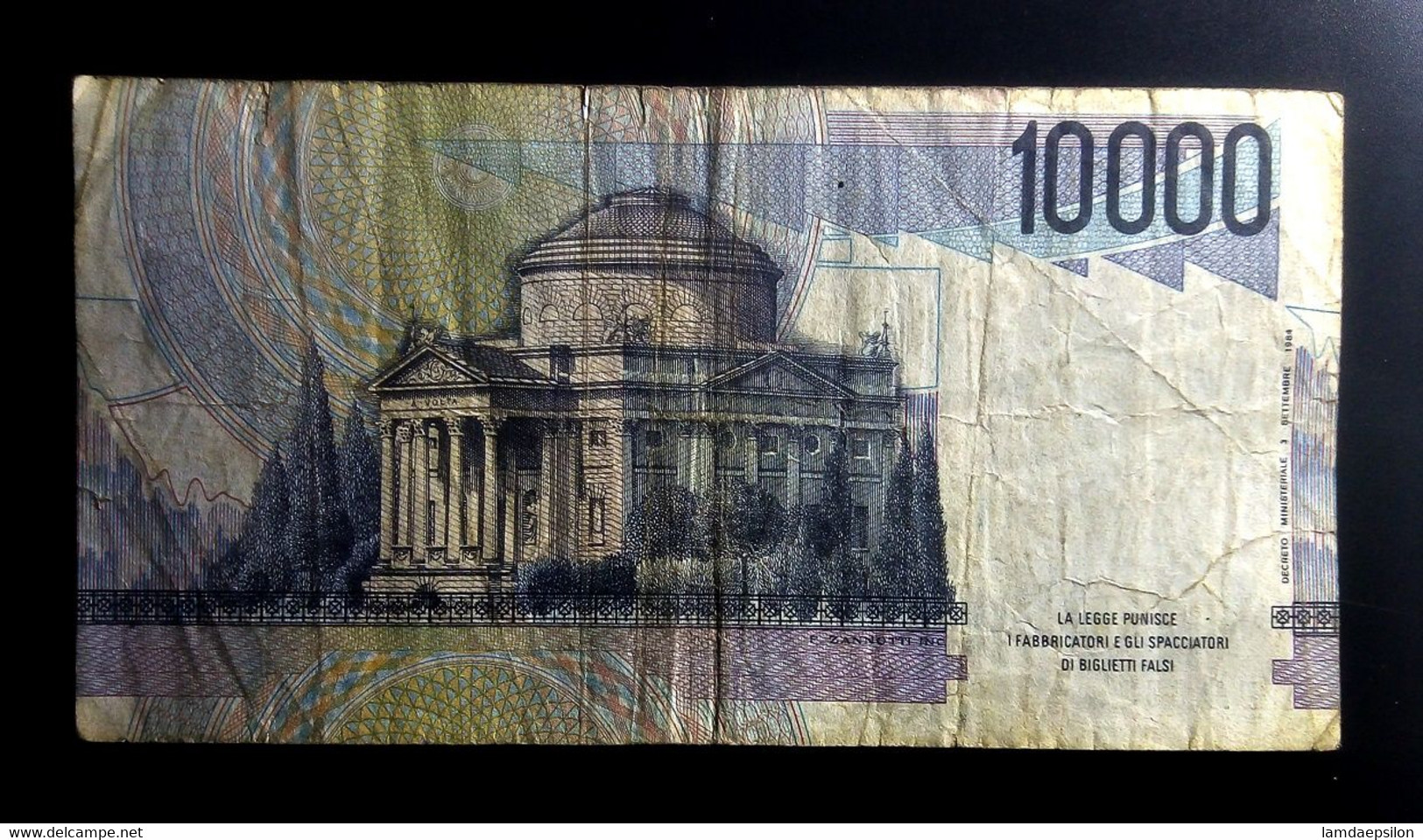 A7   ITALIE   BILLETS DU MONDE     ITALIA   BANKNOTES  10000 LIRE 1984 - [ 9] Collections